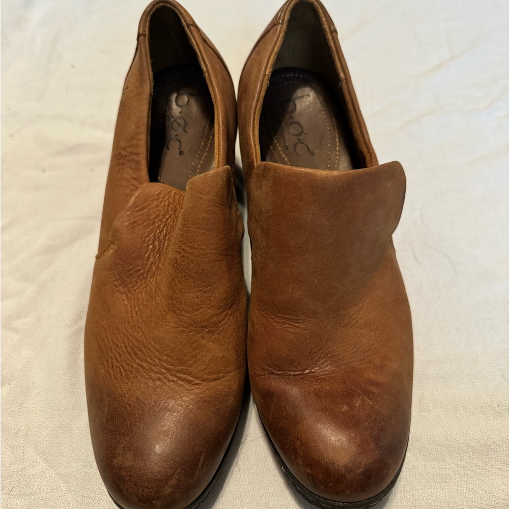 Born Tan Leather Slip-Ons